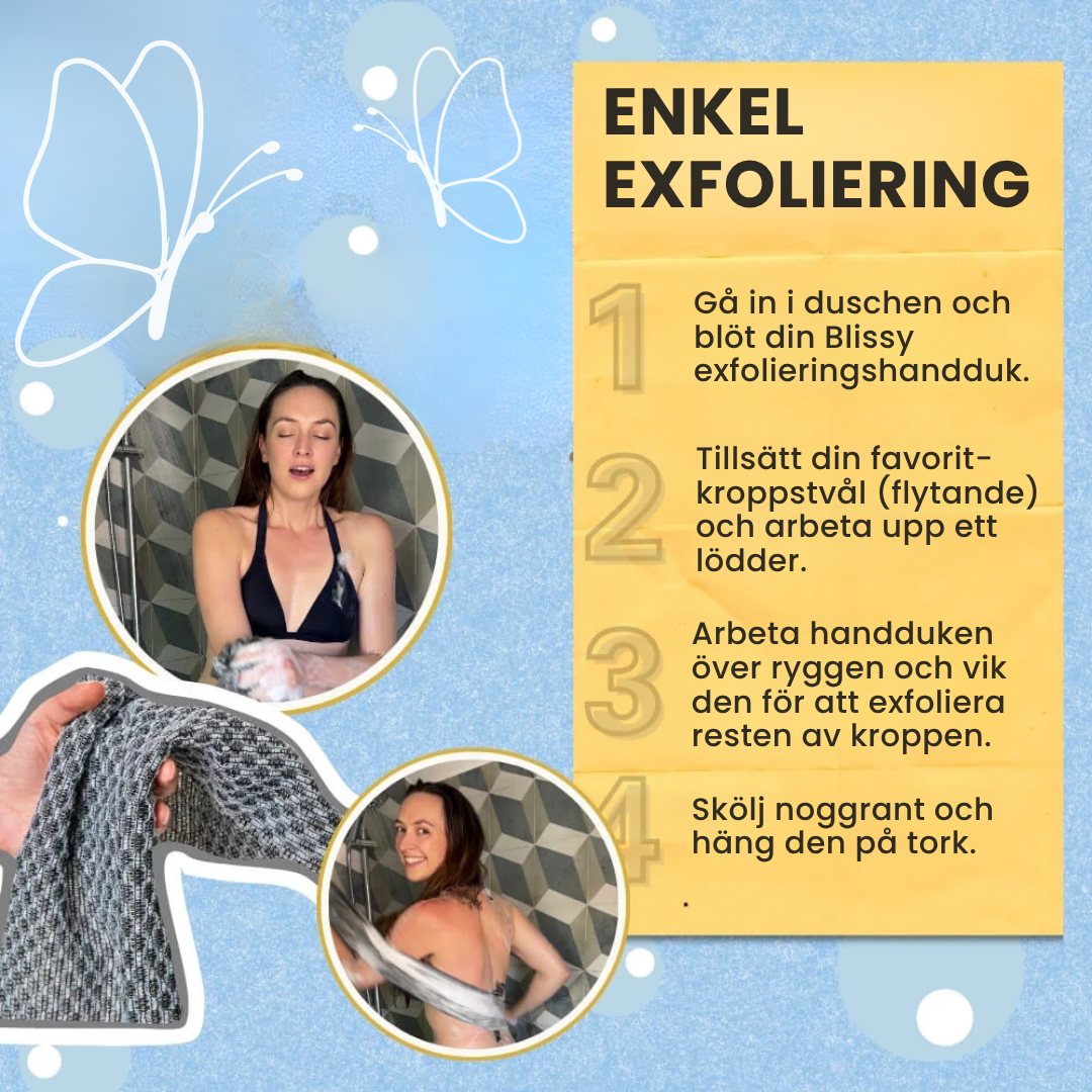 Blissyâą Exfolierande Antibakteriell Duschhandduk